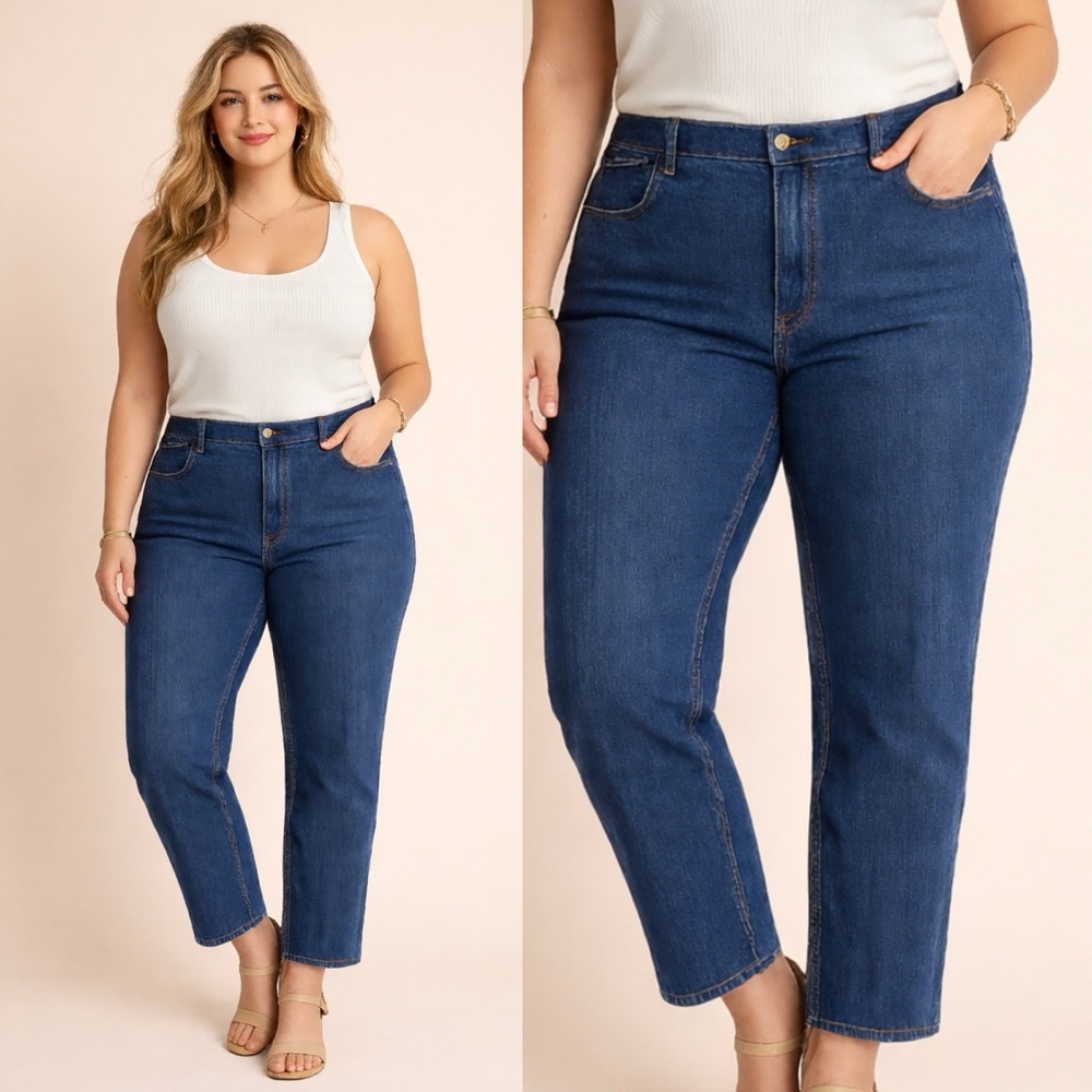 Abercrombie & Fitch Curve love Ultra High Rise Straight‎ Jean Dark size 18/34R